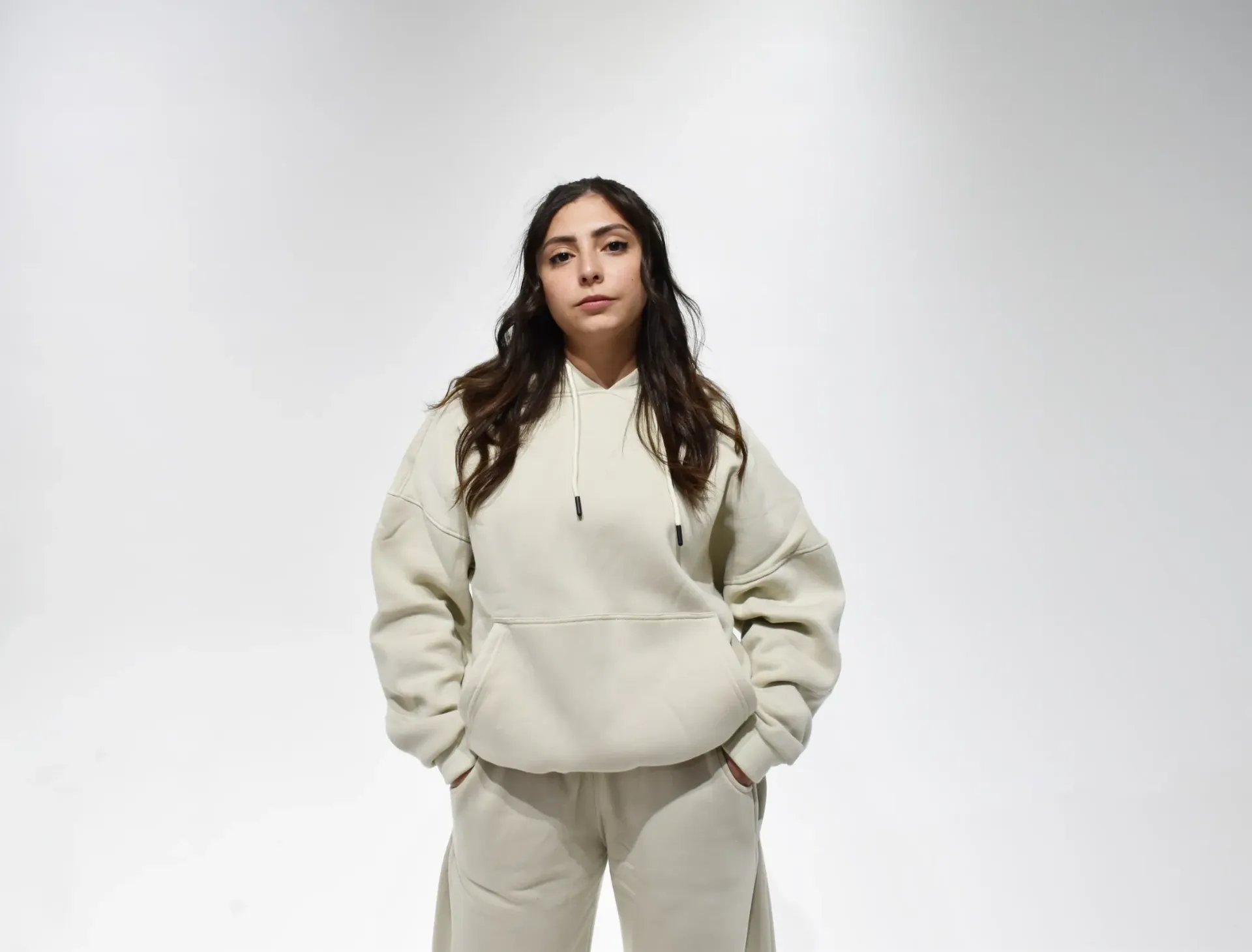 OVER-SIZED HOODIE OFFWHITE - WEAR IT BASIC  (Small)