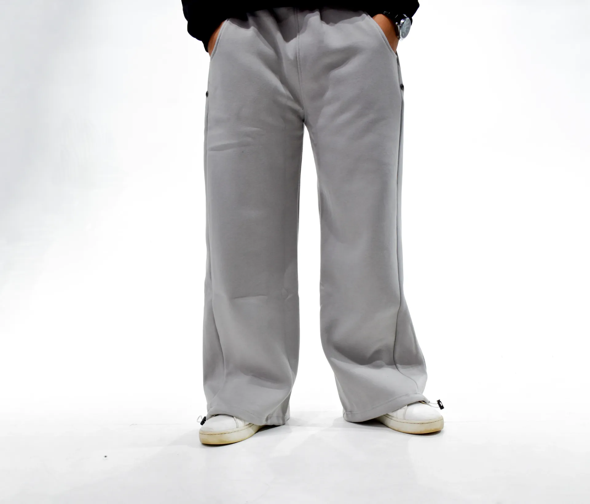 OVERSIZED CAPSULED SWEATPANTS STRAIGHT LEG - LIGHT GREY