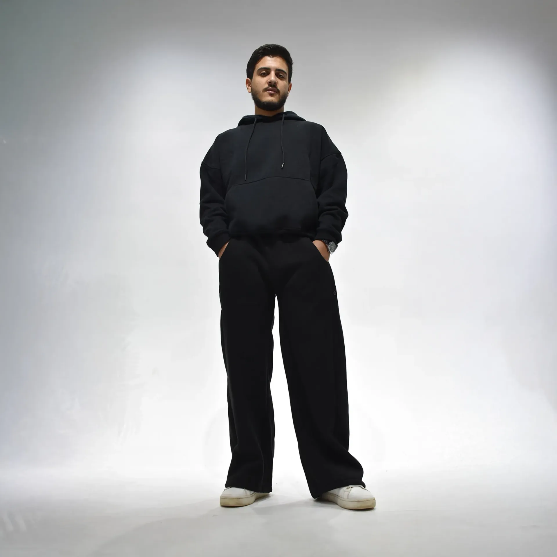 THE FULL DROP | HOODIE + CAPSULED PANTS + 2 PRINTS | BLACK (SMALL, SMALL)