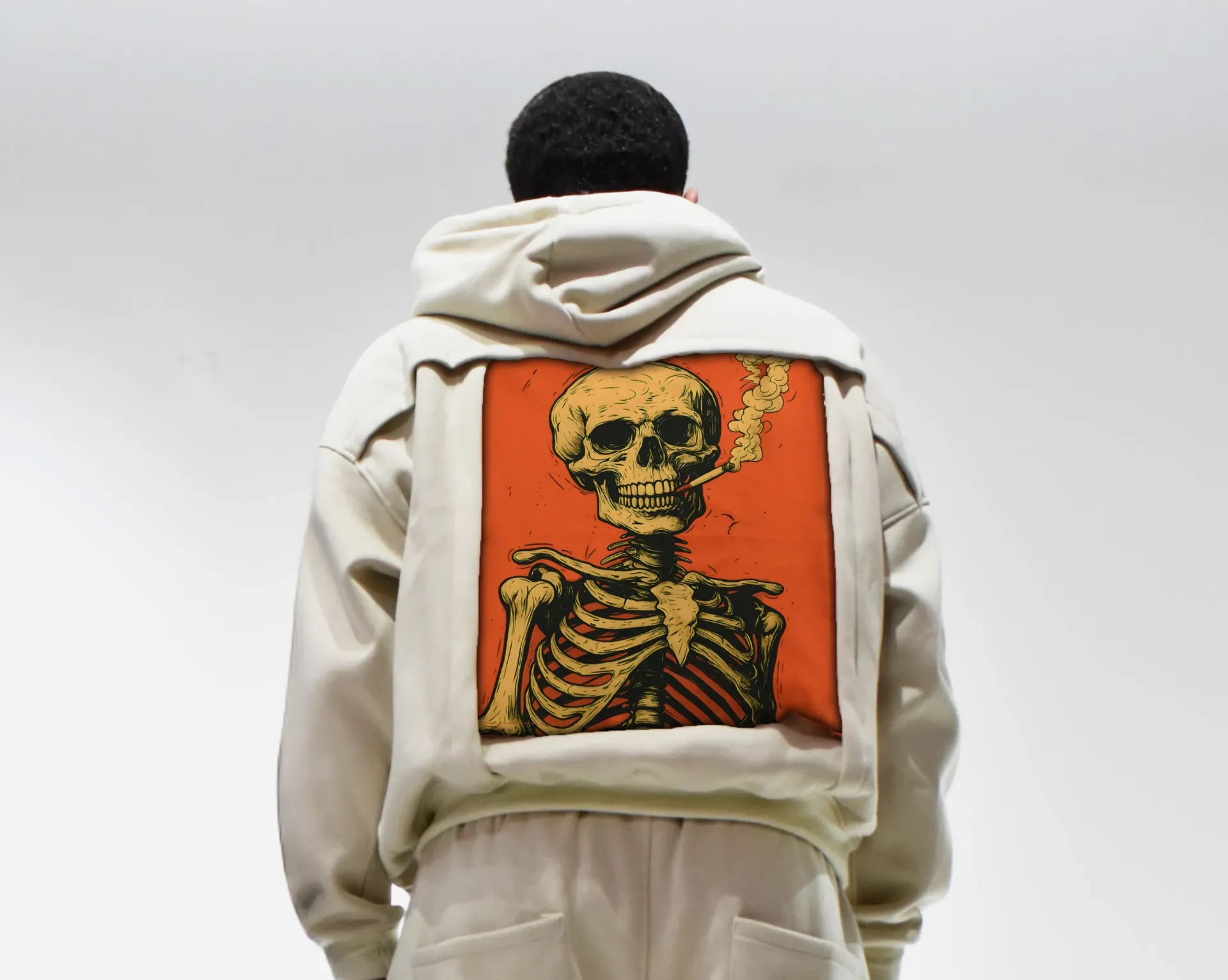HOODIE + 2 PRINTS | OFF-WHITE (Small)